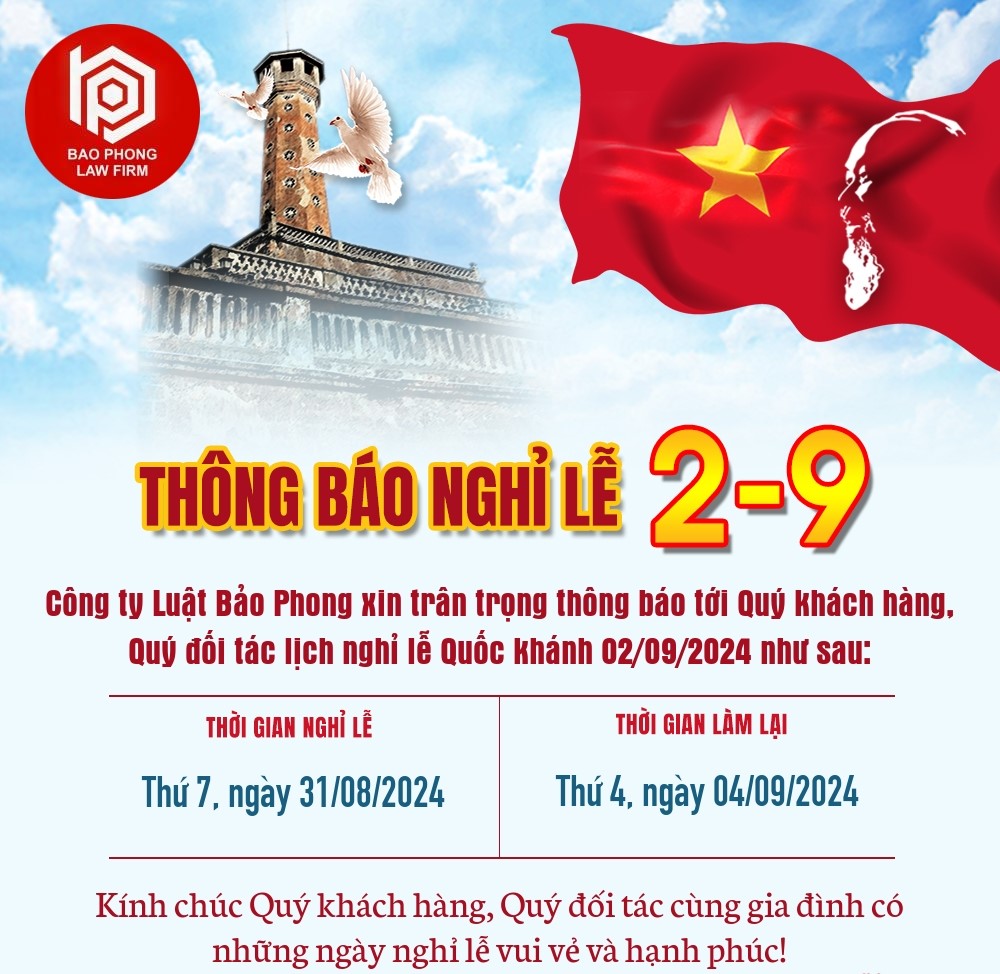 Thông báo nghỉ lễ Quốc Khánh 02/09/2024